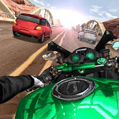 Скачать взломанную Moto Rider In Traffic [МОД безлимитные деньги] на Андроид - Версия 2.2.4 apk