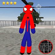 Скачать взломанную Amazing Spider-StickMan Rope Hero Gangstar Crime [МОД много монет] на Андроид - Версия 2.1 apk