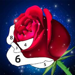 Скачать взломанную Роза Раскраска Цветная Игра [МОД безлимитные деньги] на Андроид - Версия 1.9.9 apk