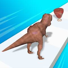 Скачать взломанную Dinosaur Game Run Dino Rush 3D [МОД много монет] на Андроид - Версия 0.5.7 apk