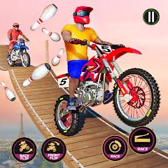Скачать взломанную Motor Bike Stunt Racing Games [МОД открыто все] на Андроид - Версия 2.4.8 apk