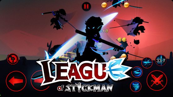Скачать взломанную League of Stickman 2020- Ninja Arena PVP(Dreamsky) [МОД много монет] на Андроид - Версия 5.9.1 apk