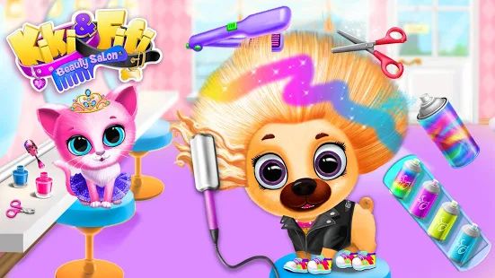 Скачать взломанную Kiki & Fifi Pet Beauty Salon - Haircut & Makeup [МОД открыто все] на Андроид - Версия 4.0.32 apk