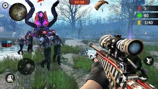 Скачать взломанную Zombie 3D Gun Shooter- Real Survival Warfare [МОД много монет] на Андроид - Версия 1.2.5 apk