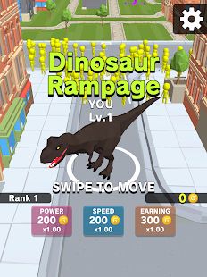 Скачать взломанную Dinosaur Rampage [МОД безлимитные деньги] на Андроид - Версия 4.2.1 apk