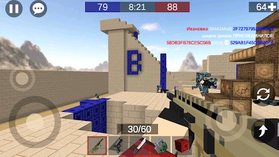 Скачать взломанную Pixel Combats 2 - игры стрелялки онлайн! [МОД открыто все] на Андроид - Версия 1.278 apk