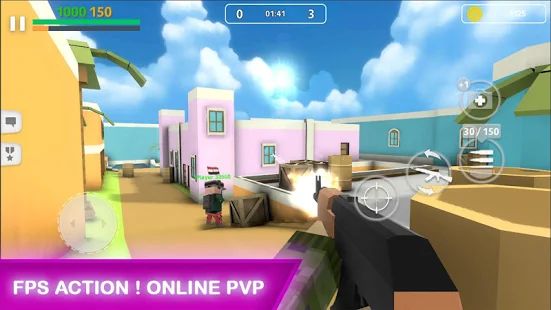 Скачать взломанную Block Gun: FPS PvP War - Online Gun Shooting Games [МОД много монет] на Андроид - Версия 3.6 apk