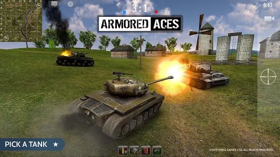 Скачать взломанную Armored Aces - Танки в мировой войне [МОД открыто все] на Андроид - Версия 3.1.0 apk
