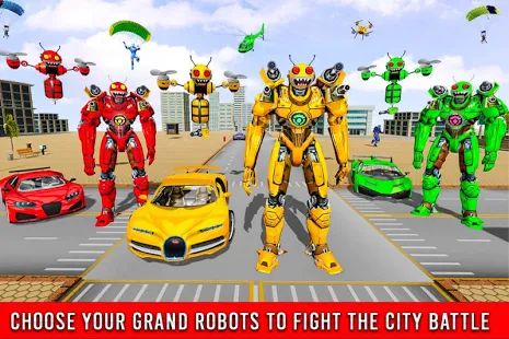 Скачать взломанную Игра Пчела робот трансформации автомобиля [МОД безлимитные деньги] на Андроид - Версия 1.8 apk