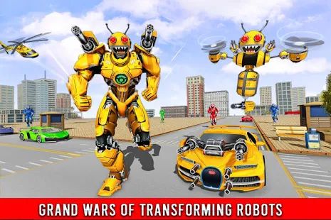 Скачать взломанную Игра Пчела робот трансформации автомобиля [МОД безлимитные деньги] на Андроид - Версия 1.8 apk