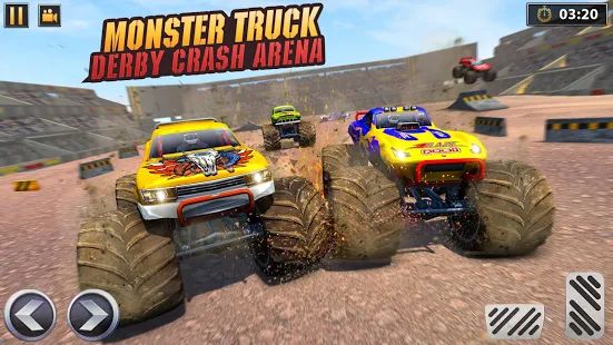 Скачать взломанную Real Monster Truck Demolition Derby Crash Stunts [МОД много монет] на Андроид - Версия 3.0.7 apk