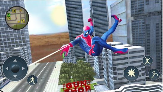 Скачать взломанную Spider Rope Hero - Gangster Crime City [МОД много монет] на Андроид - Версия Зависит от устройства apk