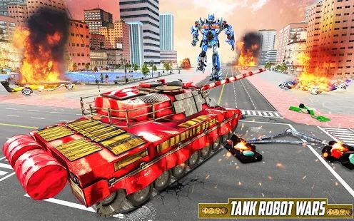 Скачать взломанную Tank robot car game - Дино робот игры [МОД много монет] на Андроид - Версия 1.0.8 apk