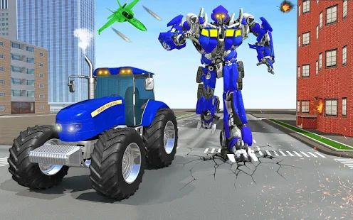 Скачать взломанную Tractor Robot Transform Car War : Moto Robot Games [МОД открыто все] на Андроид - Версия Зависит от устройства apk