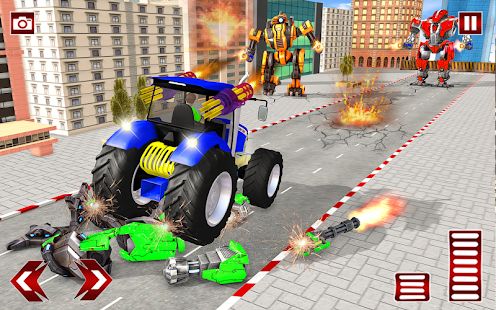 Скачать взломанную Tractor Robot Transform Car War : Moto Robot Games [МОД открыто все] на Андроид - Версия Зависит от устройства apk