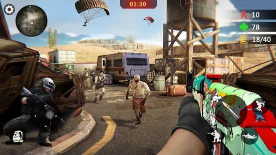 Скачать взломанную Zombie Survival 3D: Fun Free Offline Shooting Game [МОД открыто все] на Андроид - Версия 1.2.2 apk