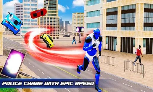 Скачать взломанную большой полицейский робот герой скорости игры [МОД открыто все] на Андроид - Версия 15.0.0 apk