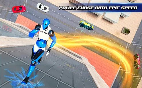 Скачать взломанную большой полицейский робот герой скорости игры [МОД открыто все] на Андроид - Версия 15.0.0 apk