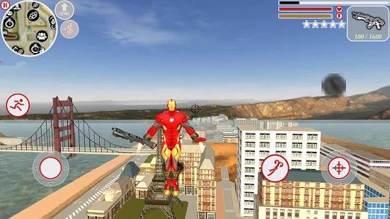 Скачать взломанную Super Iron Rope Hero - Fighting Gangstar Crime [МОД открыто все] на Андроид - Версия 3.6 apk