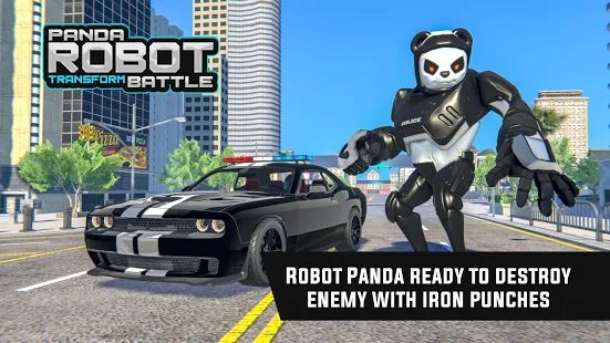 Скачать взломанную Police Panda Robot Car Transform: Robot Car Games [МОД много монет] на Андроид - Версия 1.6 apk