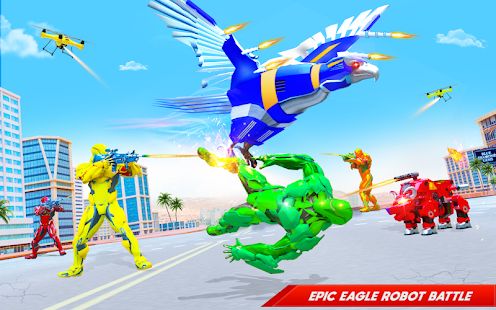 Скачать взломанную Flying Police Eagle Bike Robot Hero: Robot Games [МОД открыто все] на Андроид - Версия 30 apk