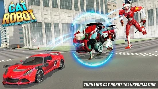 Скачать взломанную Cat Robot Car Game - Car Robot War [МОД открыто все] на Андроид - Версия 1.1 apk