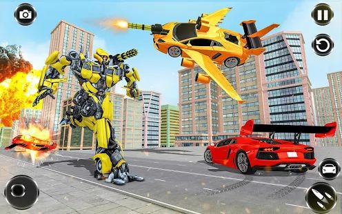 Скачать взломанную Flying Car- Super Robot Transformation Simulator [МОД открыто все] на Андроид - Версия 1.0.11 apk