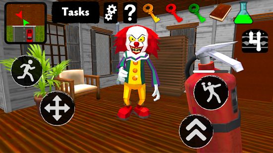 Скачать взломанную Clown Neighbor. Second Revenge 3D [МОД открыто все] на Андроид - Версия 1.2 apk