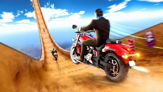 Скачать взломанную Superhero Bike Stunt GT Racing - Mega Ramp Игры [МОД много монет] на Андроид - Версия 1.9 apk