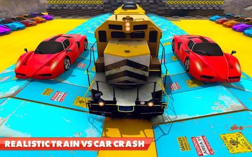 Скачать взломанную Train Vs Car Crash: Гоночные игры 2019 [МОД открыто все] на Андроид - Версия 1.2 apk