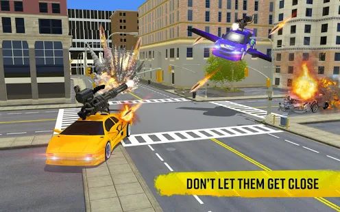Скачать взломанную Flying Car Shooting Game: Modern Car Games 2020 [МОД безлимитные деньги] на Андроид - Версия 1.1 apk