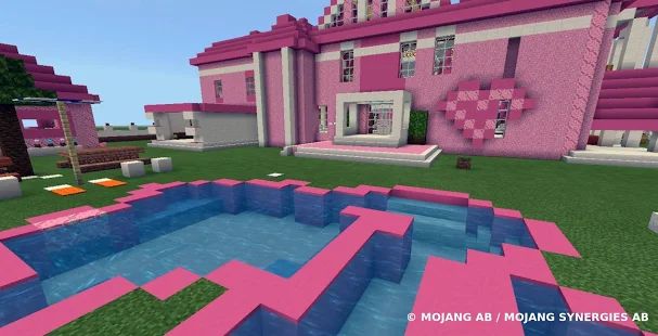 Скачать взломанную Розовый дом с мебелью . Майнкрафт карты и моды. [МОД открыто все] на Андроид - Версия 1.0.1 apk