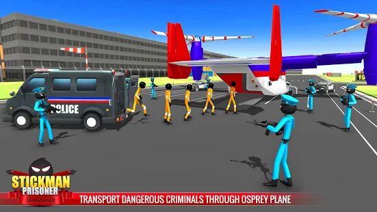 Скачать взломанную Stickman Преступник Транспорт : Полиция фургон [МОД безлимитные деньги] на Андроид - Версия 4.4 apk