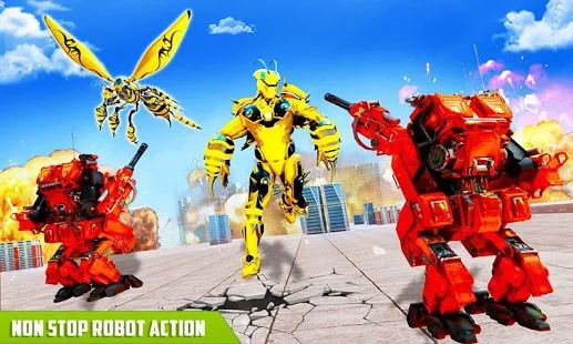 Скачать взломанную летящая пчела делает робот битву: игры робота [МОД открыто все] на Андроид - Версия 5 apk
