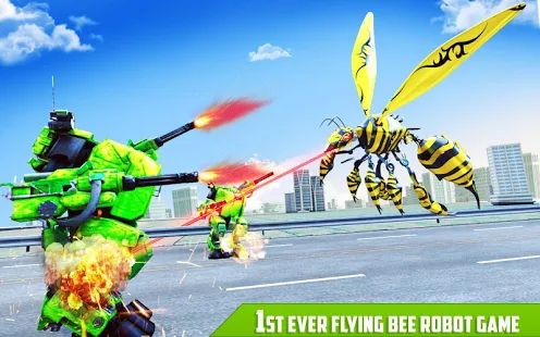 Скачать взломанную летящая пчела делает робот битву: игры робота [МОД открыто все] на Андроид - Версия 5 apk