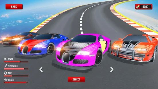 Скачать взломанную Mega Ramp Car Stunts Racing: Невозможные трассы 3D [МОД много монет] на Андроид - Версия 2.2.5 apk