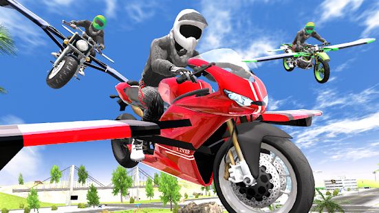 Скачать взломанную Flying Motorbike Simulator [МОД много монет] на Андроид - Версия 1.18 apk