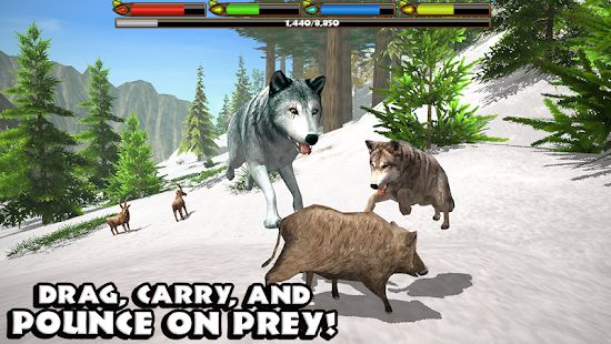 Скачать взломанную Ultimate Wolf Simulator [МОД много монет] на Андроид - Версия Зависит от устройства apk