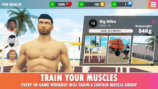Скачать взломанную Iron Muscle - Be the champion игра бодибилдинг [МОД открыто все] на Андроид - Версия 0.821 apk
