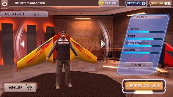 Скачать Flying Jetpack Hero Crime 3D Истребитель Симулятор [Встроенный кеш] на Андроид - Версия 2.1 apk