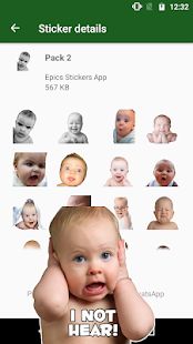 Скачать WAstickerApps ребенок Смешные лица с фразами [Полный доступ] на Андроид - Версия 1.4 apk