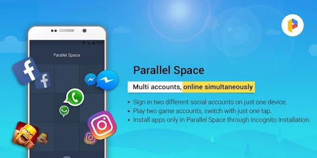 Скачать Parallel Space Lite－Dual App [Встроенный кеш] на Андроид - Версия 4.0.9035 apk