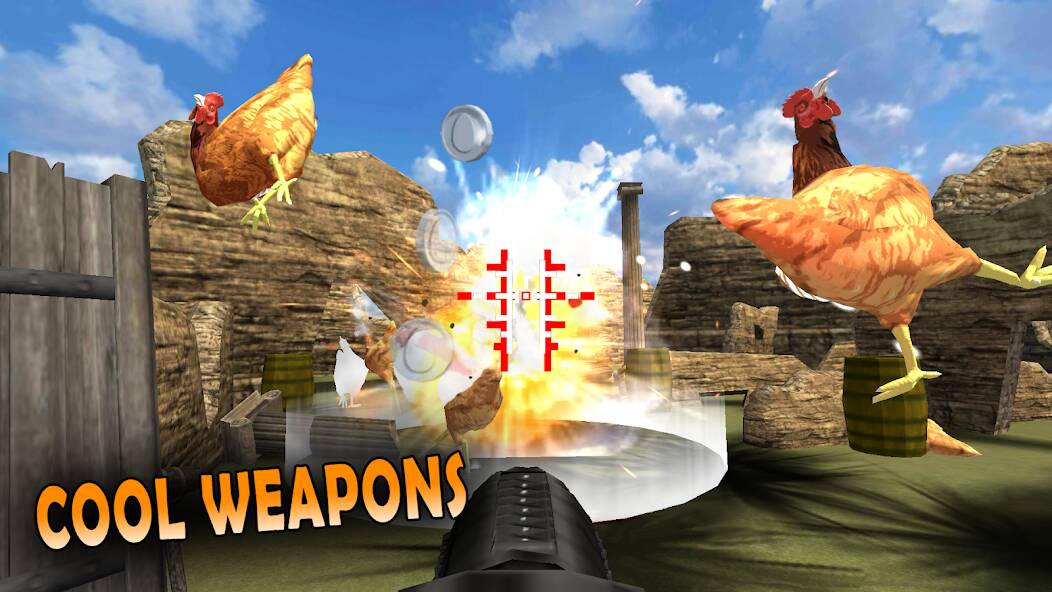 Скачать взломанную Cluck Shot: Chicken Gun Game [МОД безлимитные деньги] на Андроид - Версия 1.7.7 apk