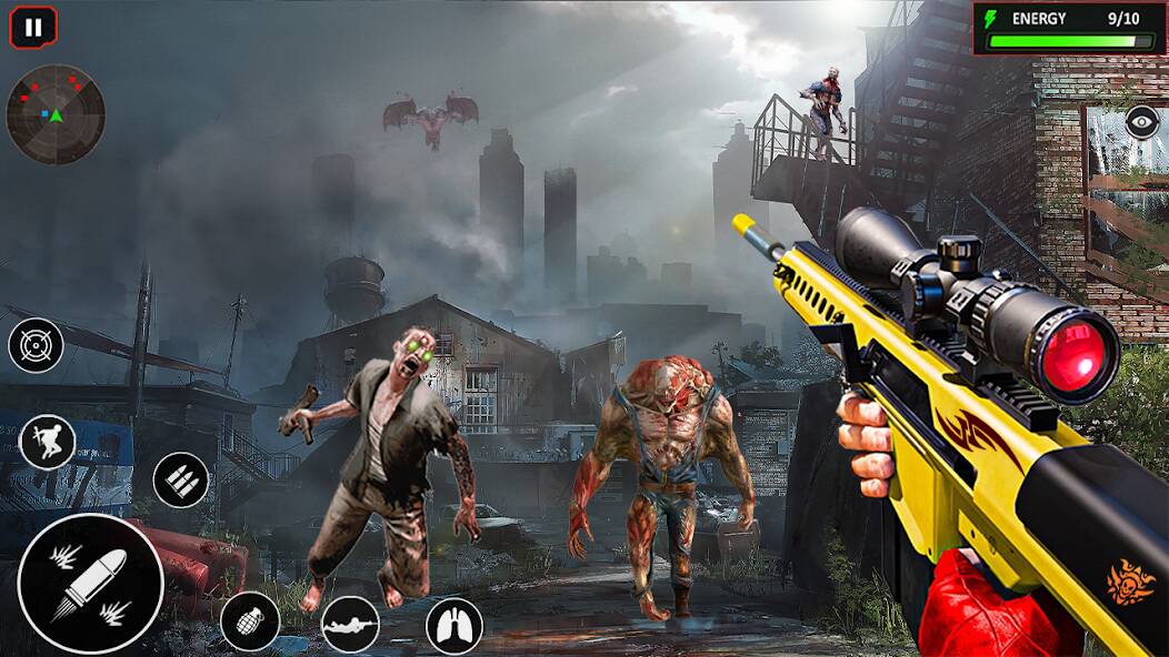 Скачать взломанную Zombies shooting offline Game [МОД безлимитные деньги] на Андроид - Версия 1.1.8 apk