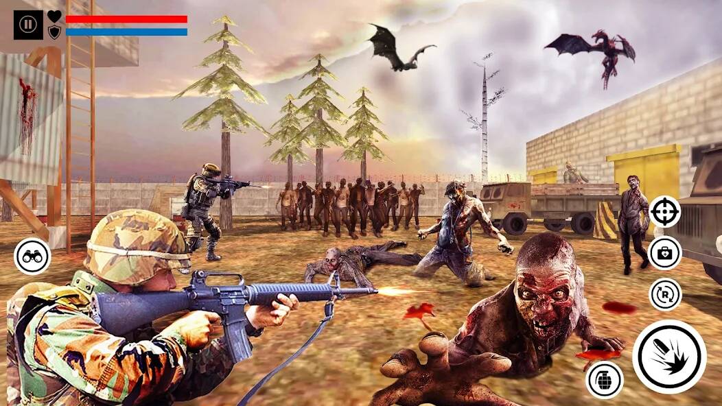 Скачать взломанную Zombies shooting offline Game [МОД безлимитные деньги] на Андроид - Версия 1.1.8 apk