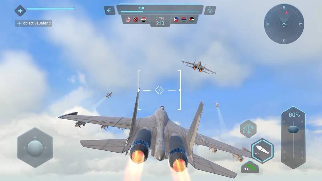 Скачать взломанную Sky Warriors: воздушные бои [МОД открыто все] на Андроид - Версия 2.2.1 apk