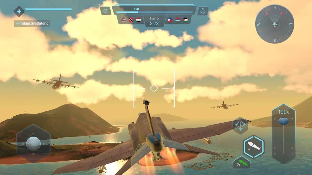 Скачать взломанную Sky Warriors: воздушные бои [МОД открыто все] на Андроид - Версия 2.2.1 apk