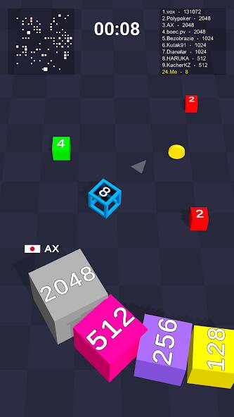 Скачать взломанную Cube Arena 2048 — змейка числа [МОД открыто все] на Андроид - Версия 0.8.5 apk