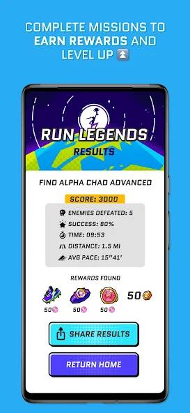 Скачать взломанную Run Legends: Co-op Fitness RPG [МОД открыто все] на Андроид - Версия 0.8.6 apk