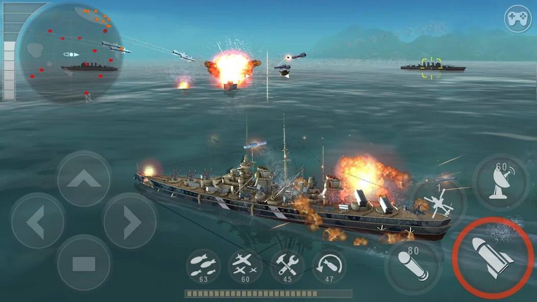 Скачать взломанную Морская битва: Мировая война [МОД открыто все] на Андроид - Версия 0.7.2 apk